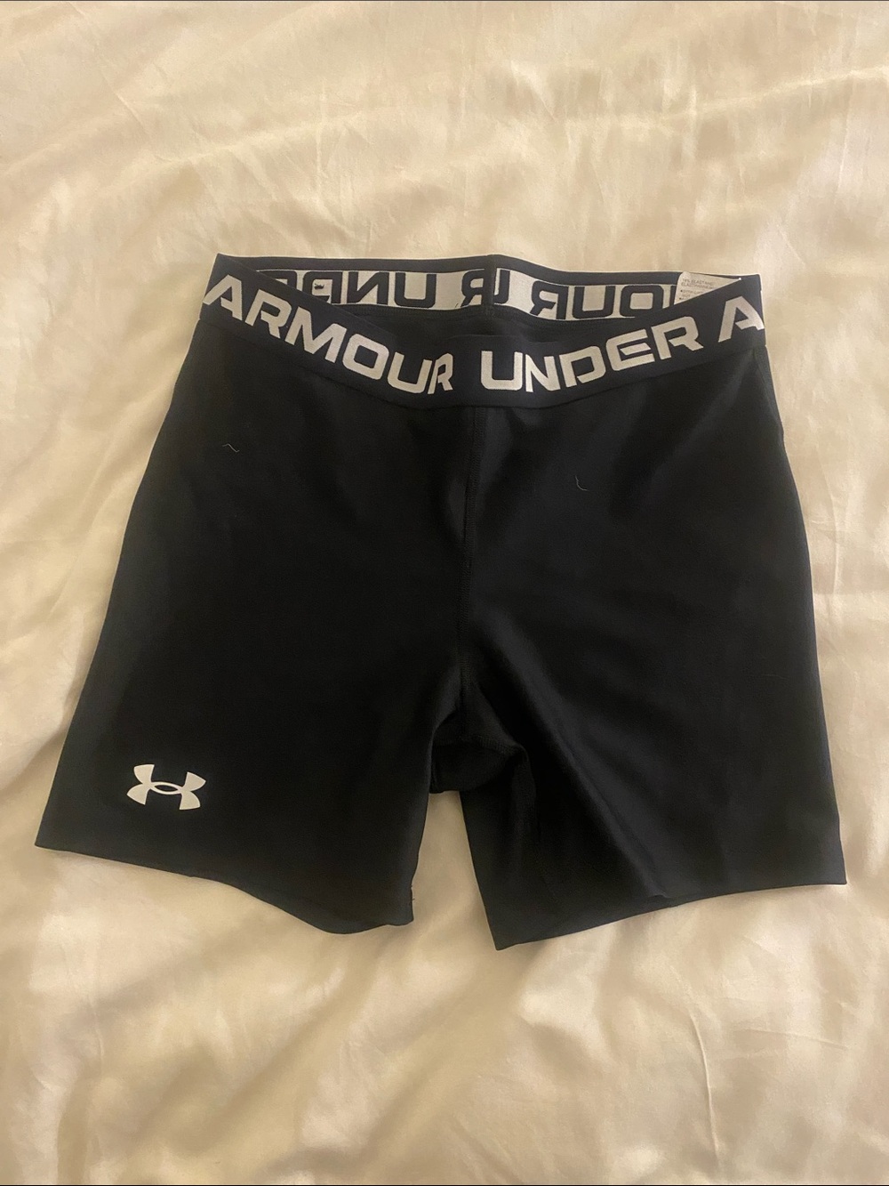 Under Armour Black Women's Compression Bike Shorts with Branded Waistband